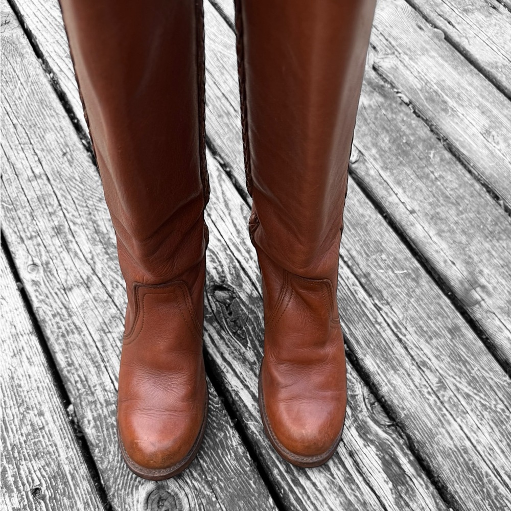 Vintage Frye Braided Sabrina Campus Boots - Picture 5 of 8